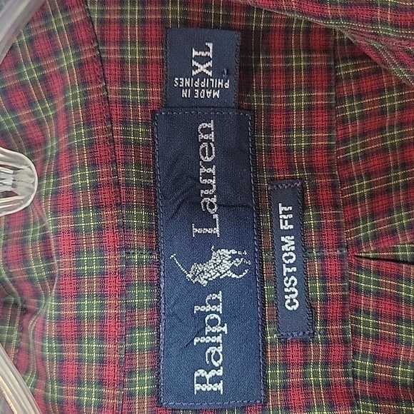 Ralph Lauren Custom Fit Red Green Plaid Button Down Shirt - Picture 2 of 7